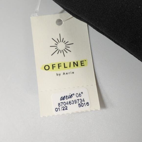 AERIE Offline Real Me Sports Bra Womens XL Black Longline Racerback Athleisure - Picture 3 of 15